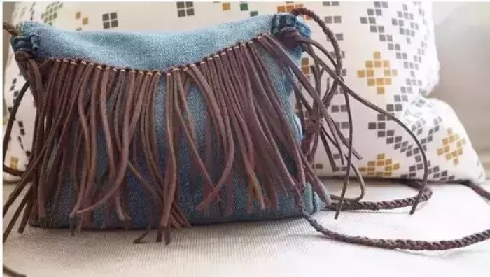 牛仔裤变废为宝手工制作,旧牛仔裤diy改造手工制作时尚背包