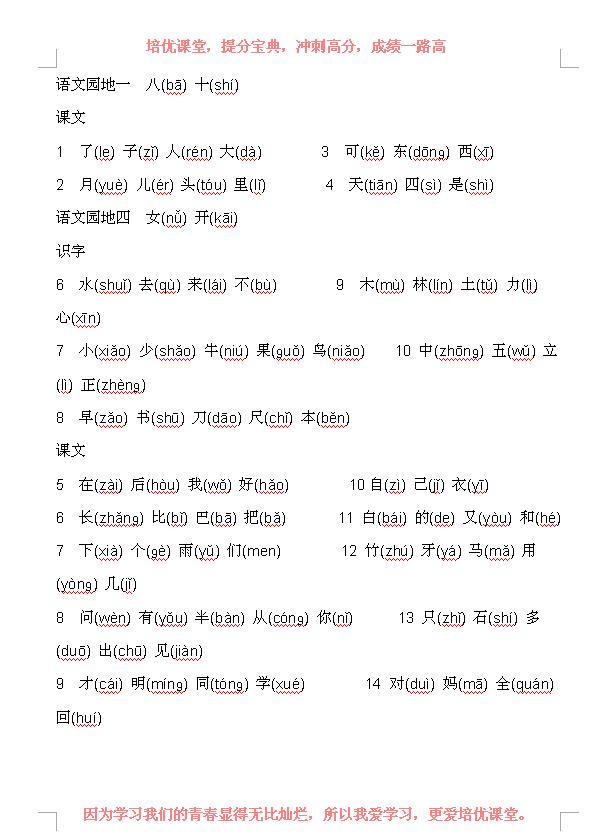 一年级语文上册拼音zcs教学视频,一年级识字带拼音表