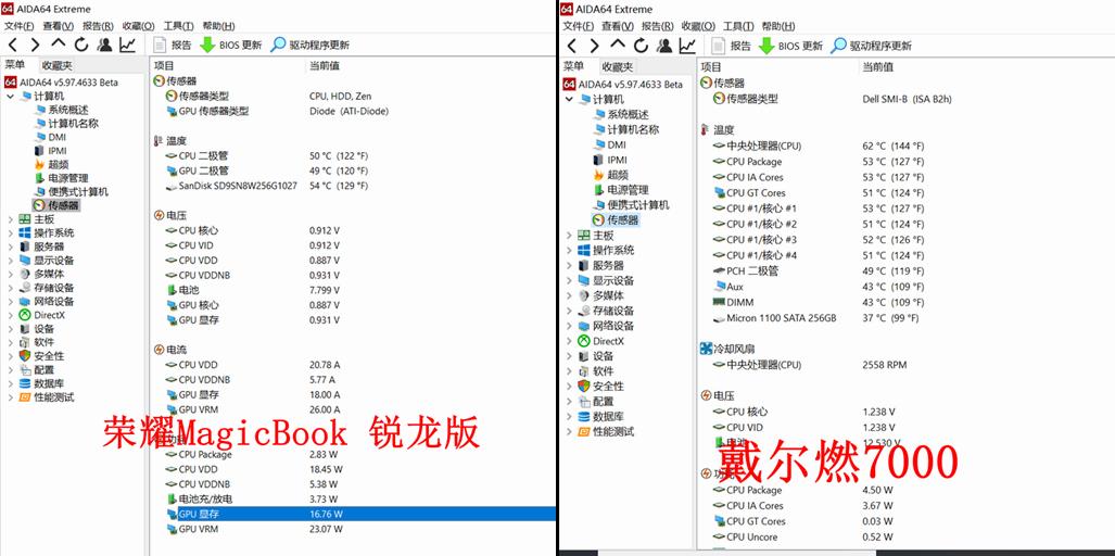 光荣magicbook锐龙3500u版评测,戴尔灵越14pro和光荣magicbookv14