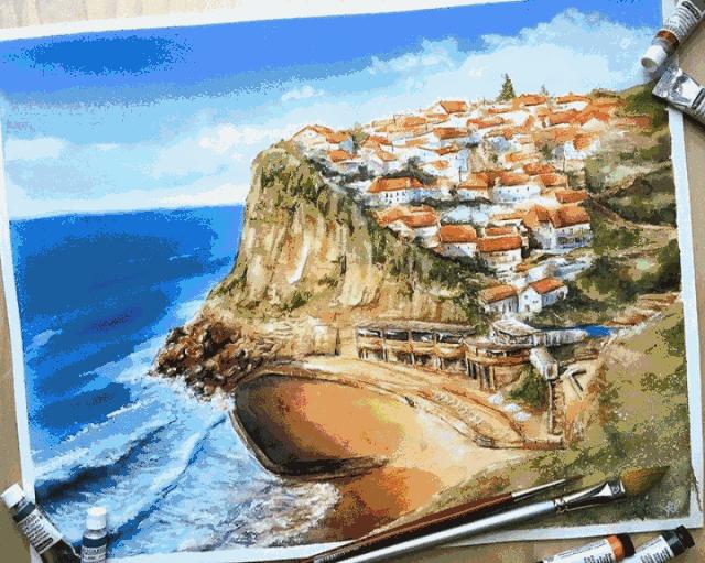 理工科妹子自学水彩2年，画出的城市让你国庆节想去俄罗斯！