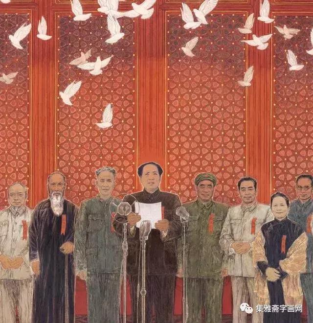 24幅国庆节画作大盘点，毛*东泽**亲自题句：“江山如此多娇”