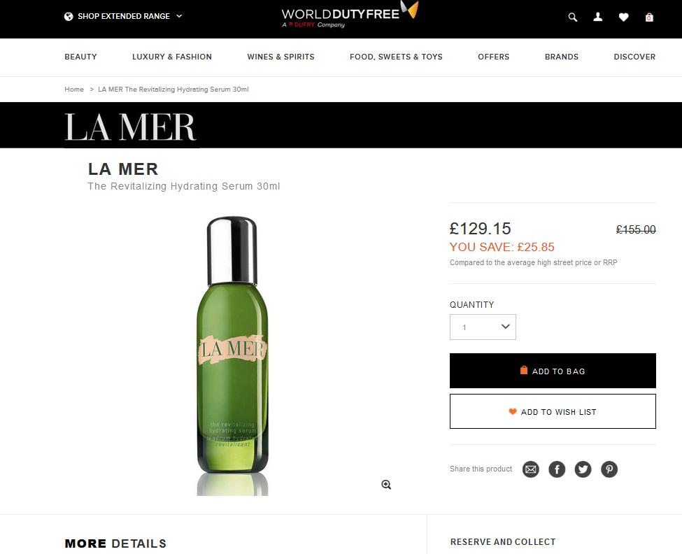 免税店海蓝之谜精华价格,海蓝之谜专柜和免税店的区别