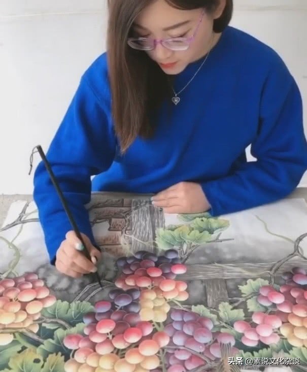 欧洲超写实画家挑战冷军,冷军大师画葡萄