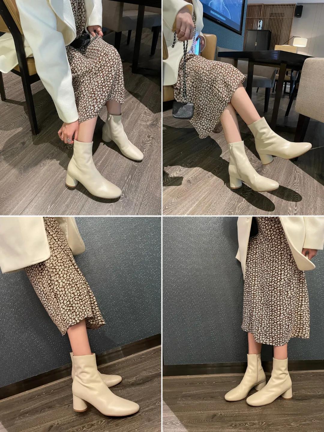 时髦大气的短靴整个look气场提升,牛仔裤短靴入冬正流行好看又高级