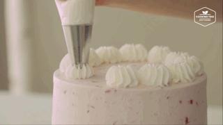 玫瑰荔枝覆盆子芝士蛋糕,粉色派覆盆子香草味蛋糕