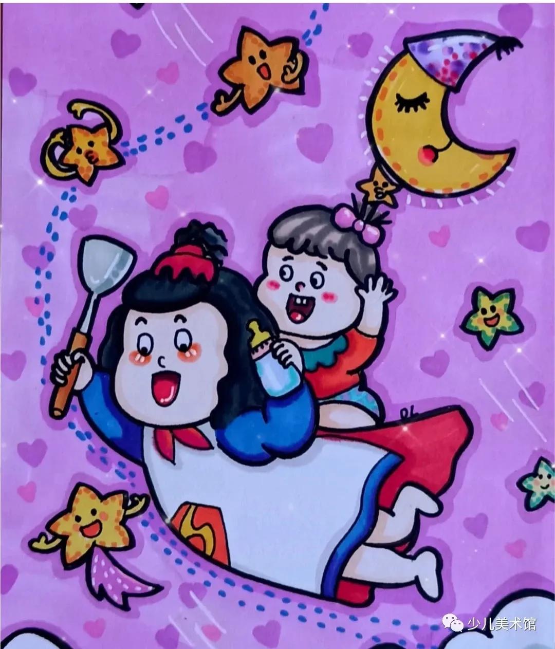 母亲节创意绘画简单素材,幼儿园大班母亲节绘画简单又漂亮