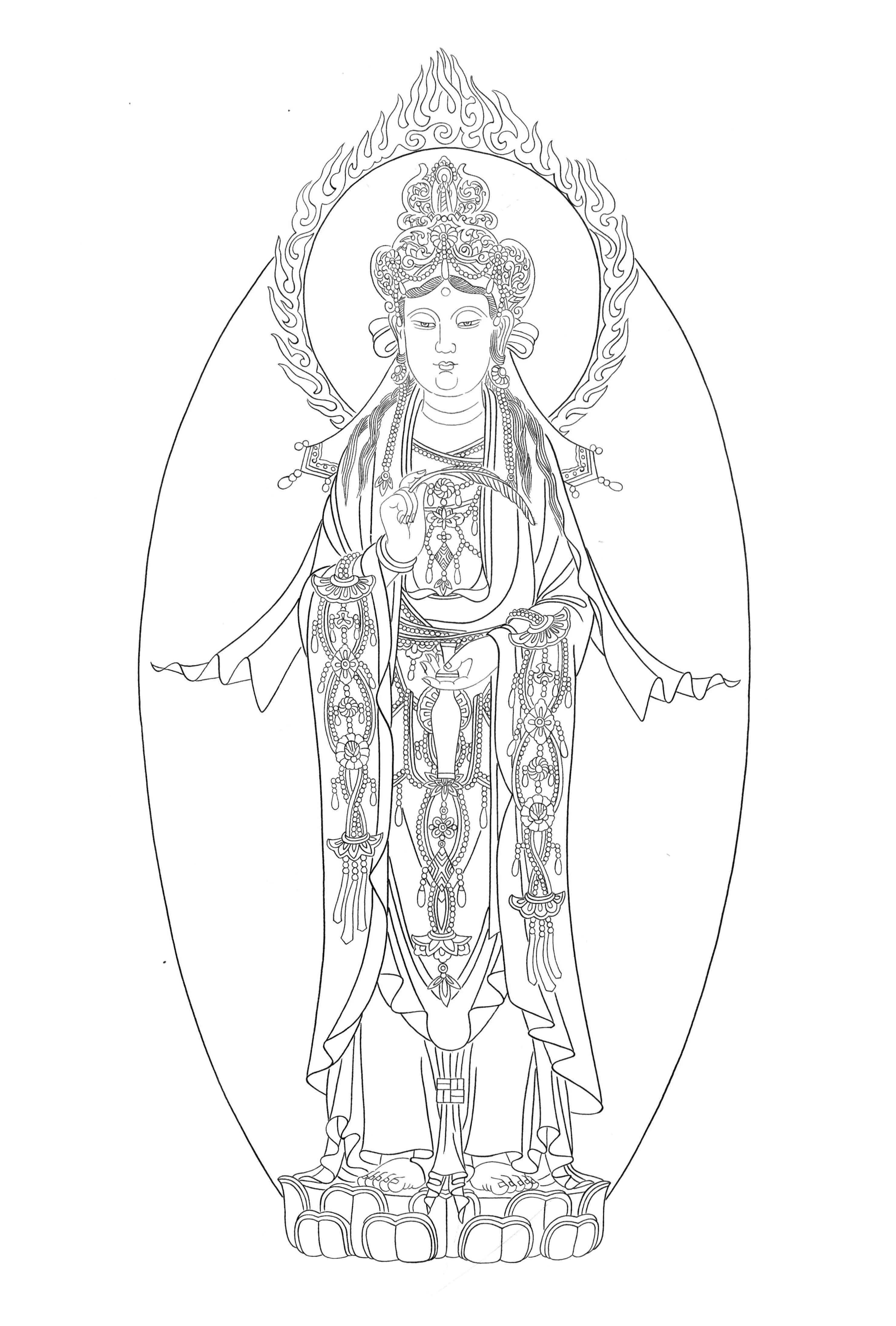 图谱神话人物工笔画白描,国画工笔人物白描图片大全大图