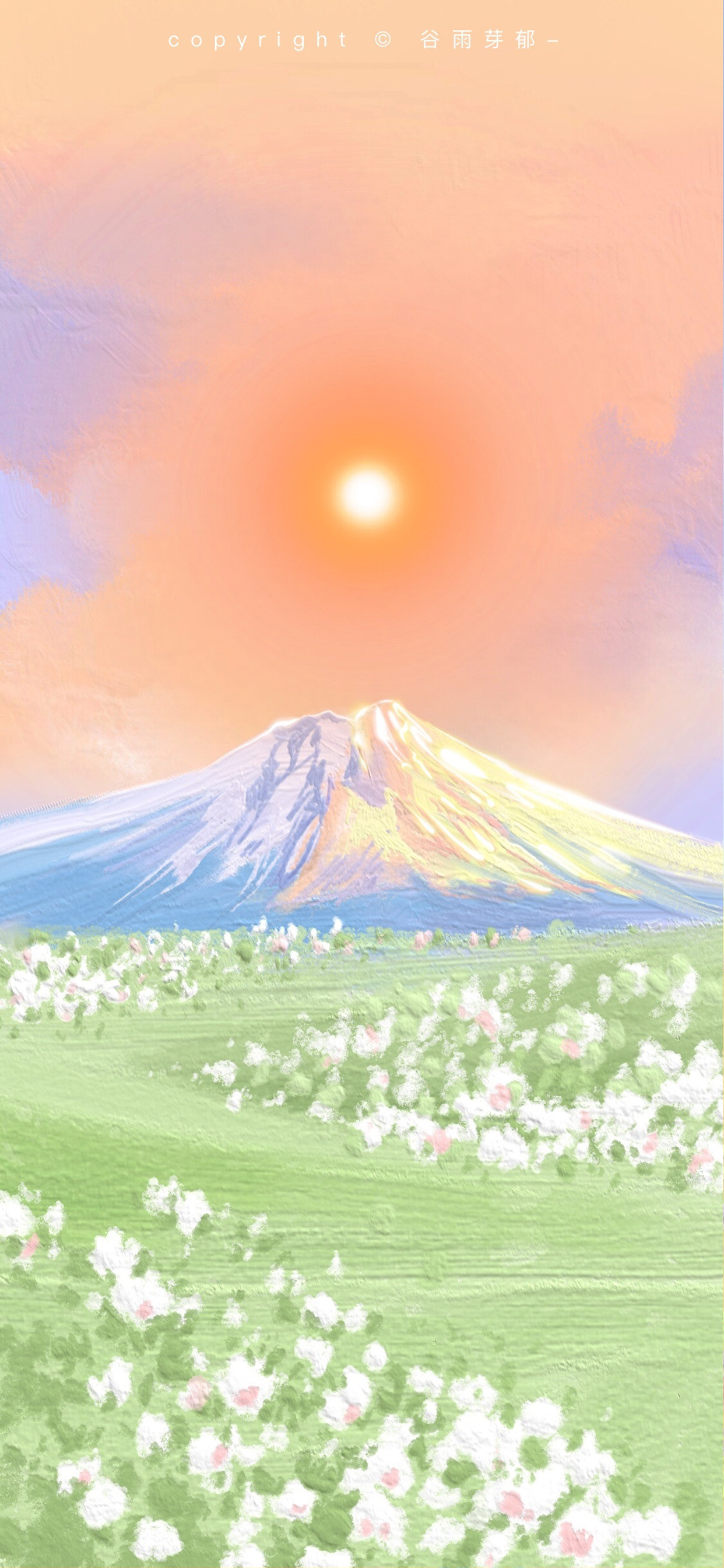 小清新油画壁纸插画,可爱又仙气的油画壁纸左下角取图