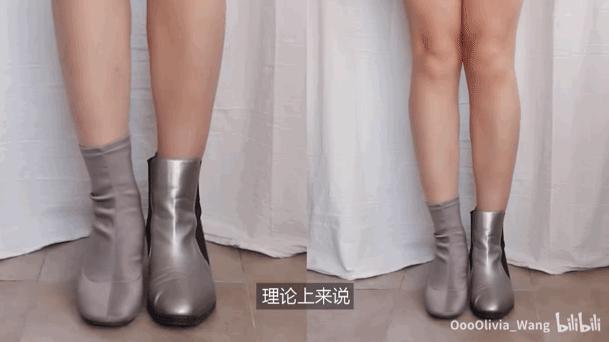 矮个子必备鞋最新款马丁靴,今年最火的中筒靴粗腿圆头马丁靴