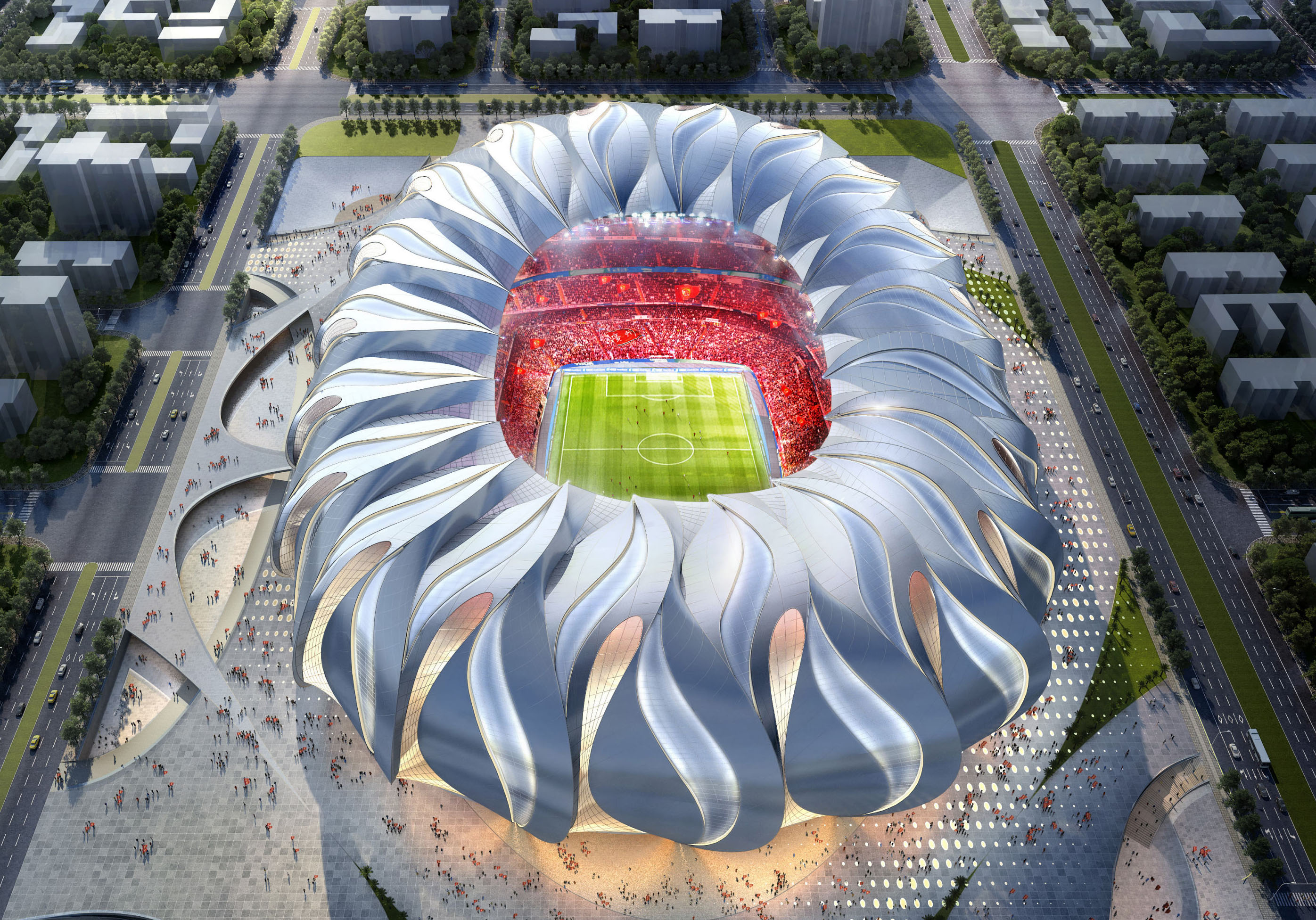 恒大新足球场创意,恒大新球场与世界顶级球场对比