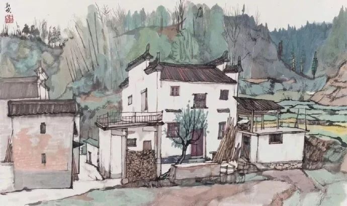 优秀的色彩风景写生作品,下乡风景速写写生教程