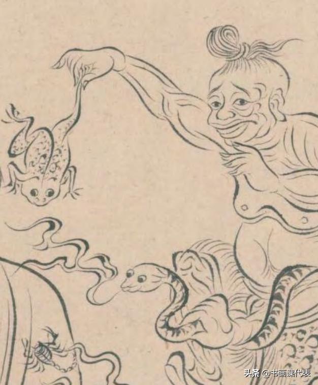 小写意罗汉图白描,一幅好看的中国画白描