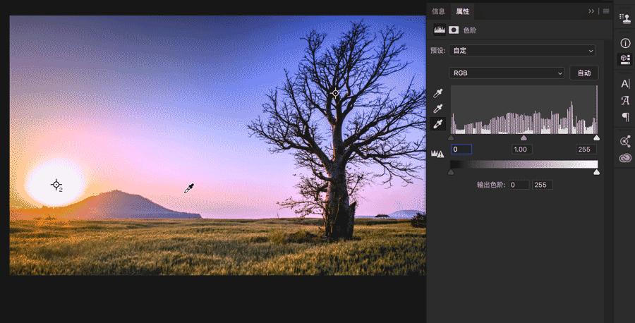 色阶工具怎么调整图片,ps文字色阶调色教程