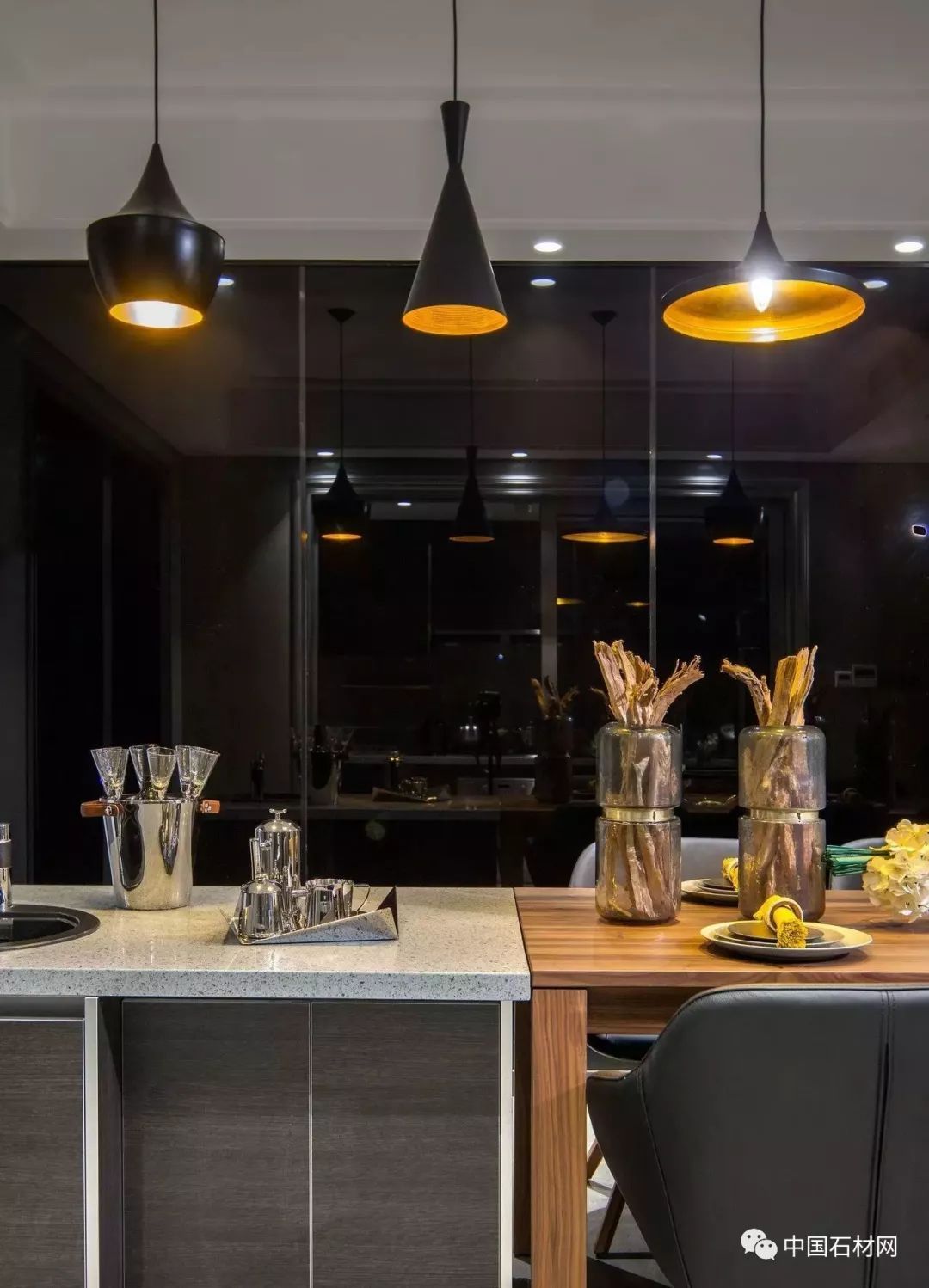 现代简约全屋大理石别墅效果图,轻奢风装修大理石别墅图片