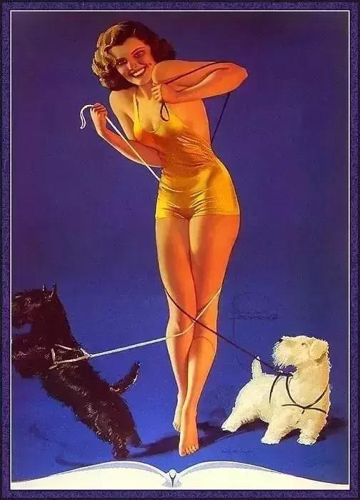 色粉画人物欧美姑娘经典,美国画家笔下美女