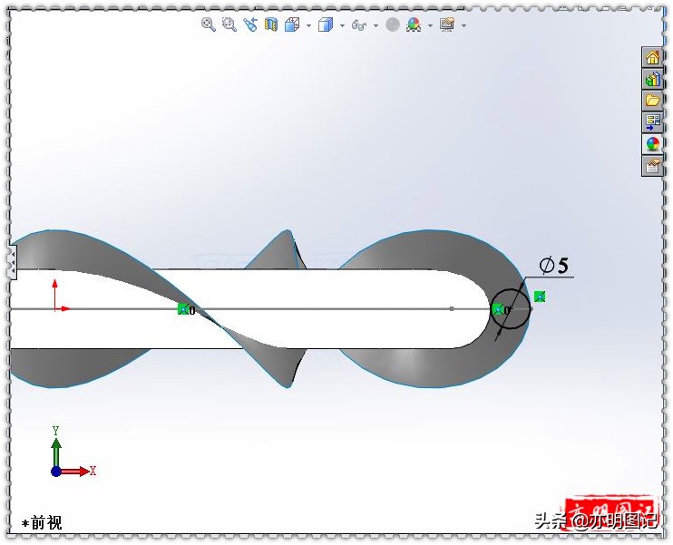 solidworks画变径直管,亦明图记教程