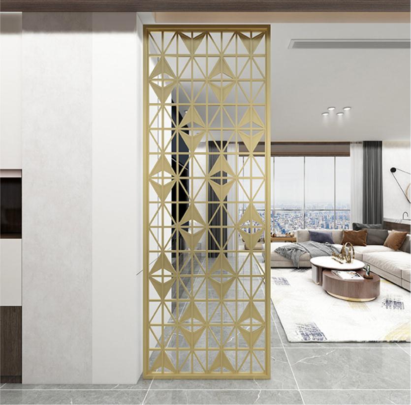 屏风隔断客厅高档大气不锈钢屏风,金属屏风哪个颜色好看