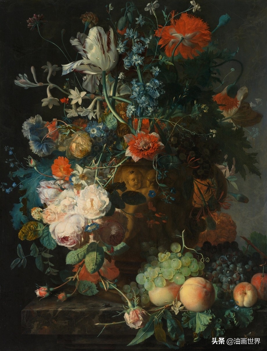 荷兰花卉画作品欣赏,当代国外巨幅花卉画家