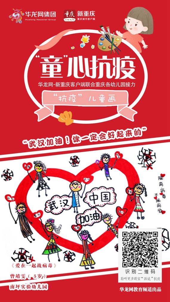 抗疫主题画幼儿园简单,童心童力共抗疫情绘画主题