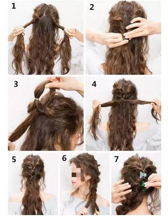 女神瀑布编发教程图解,一款附有知性女神气质的编发教程