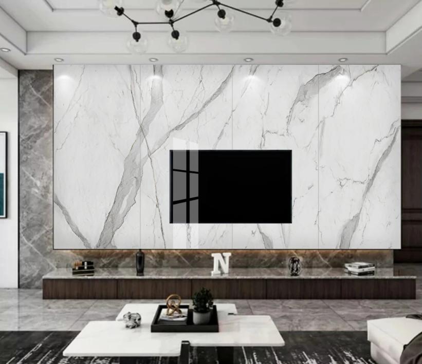 现代简约装修风格石材电视背景墙,石材瓷砖背景墙效果