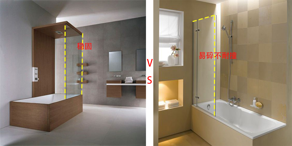 浴缸玻璃隔断卫生间,4平米卫生间浴缸和淋浴房二合一