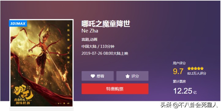 大鱼海棠哪吒之魔童降世票房高,国漫哪吒票房超40亿