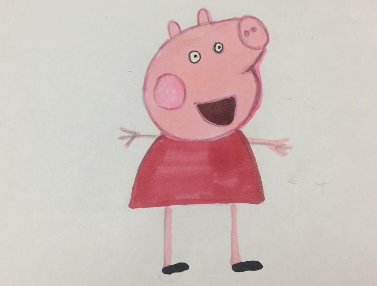 用小猪佩奇画0到9,10秒学会画小猪佩奇