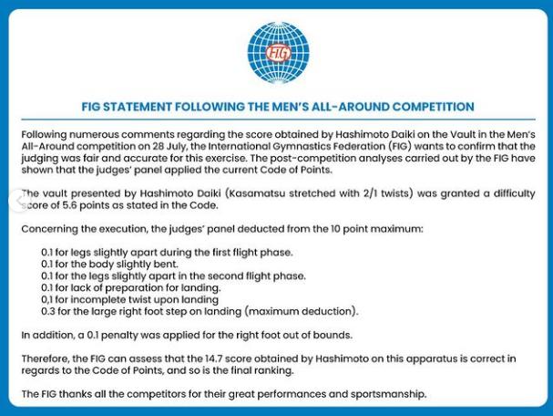 桥本大辉跳马失误赢了吗,桥本大辉跳马失误应该扣多少分