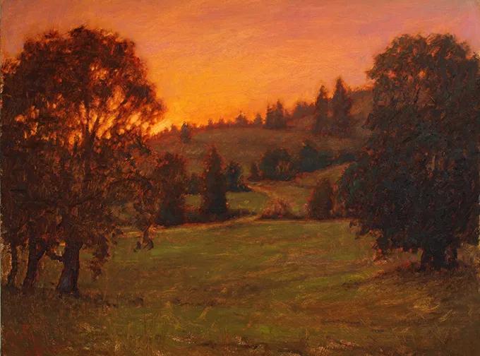 光感特别强的油画风景作品,厚重浓艳的油画风景很浪漫很美