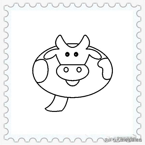 奶牛在吃草怎么画简笔画,如何画一只可爱的奶牛简笔画
