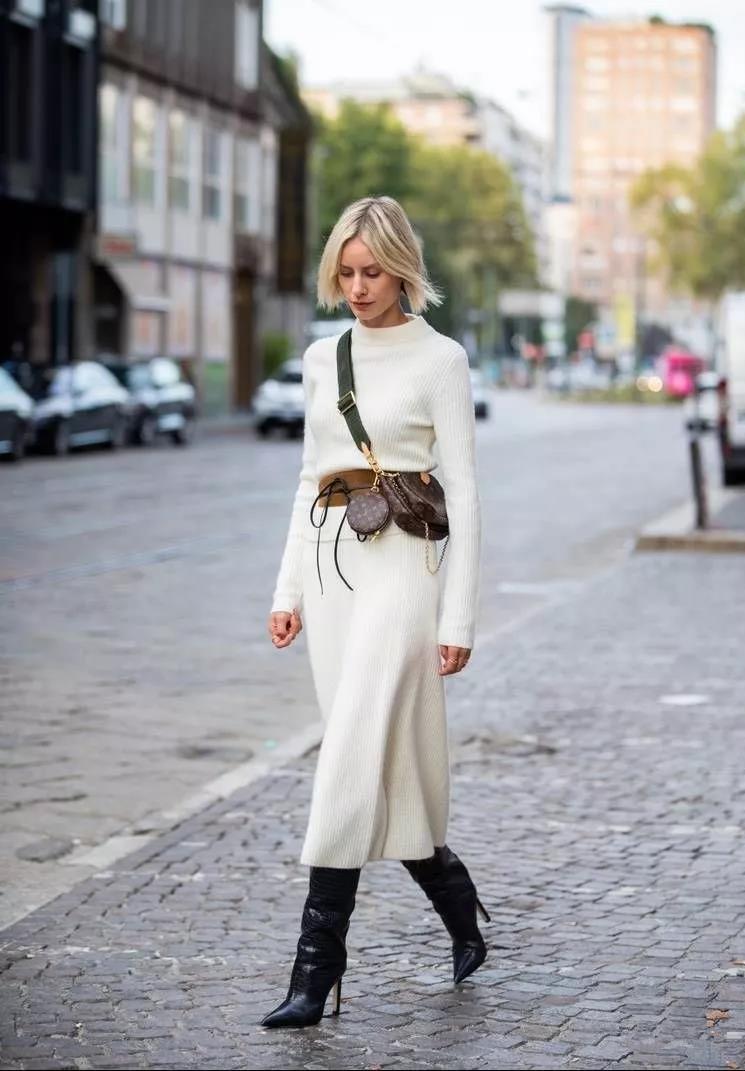 今冬火了一种裙子：叫“毛衣裙”，温暖舒适又时髦，秋天穿好适合