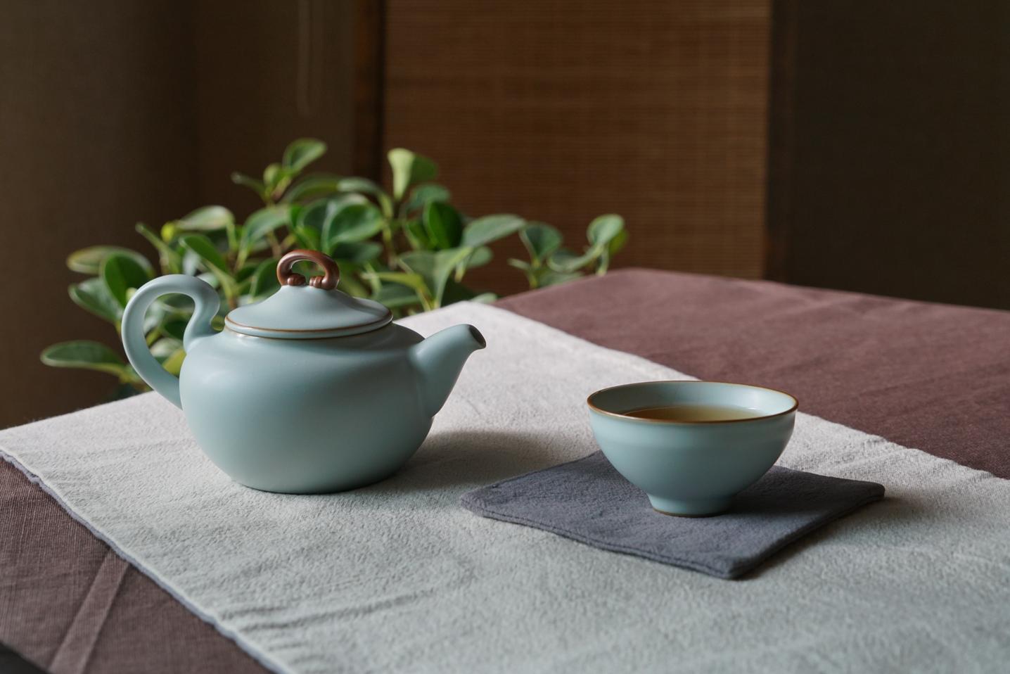 天青汝窑茶壶对人体有害吗,高档汝窑天青茶壶1000