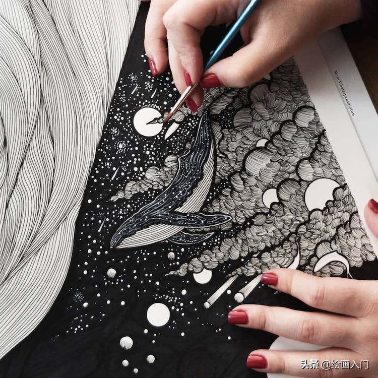 手绘插画黑白风针管笔小插画,手绘100多幅针管笔黑白插画分享