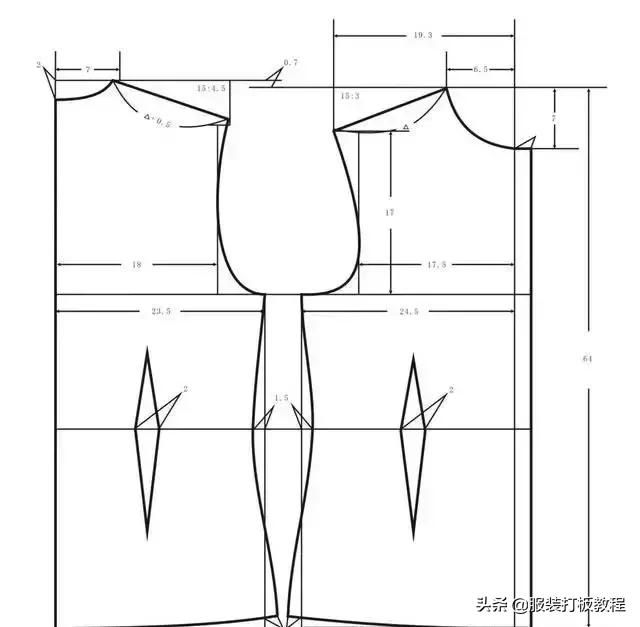 女士衬衫的制版裁剪技法,有公主缝的女衬衫制版图教学
