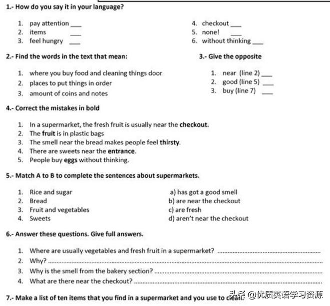 关于food的英语单词,食物英文阅读资源