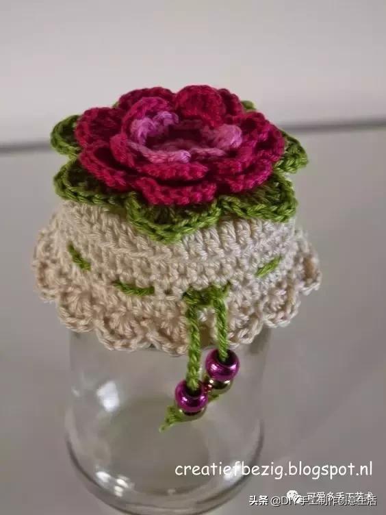 旧瓶子改花瓶套的钩法,旧玻璃瓶编织教程