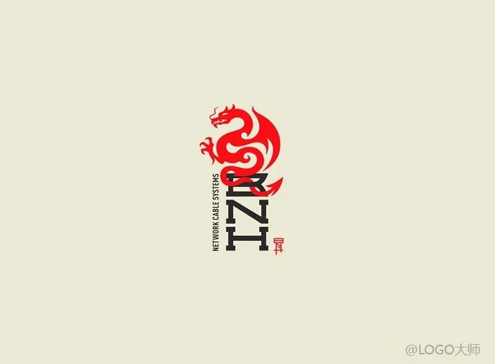 龙主题创意logo设计欣赏,龙logo设计中国风
