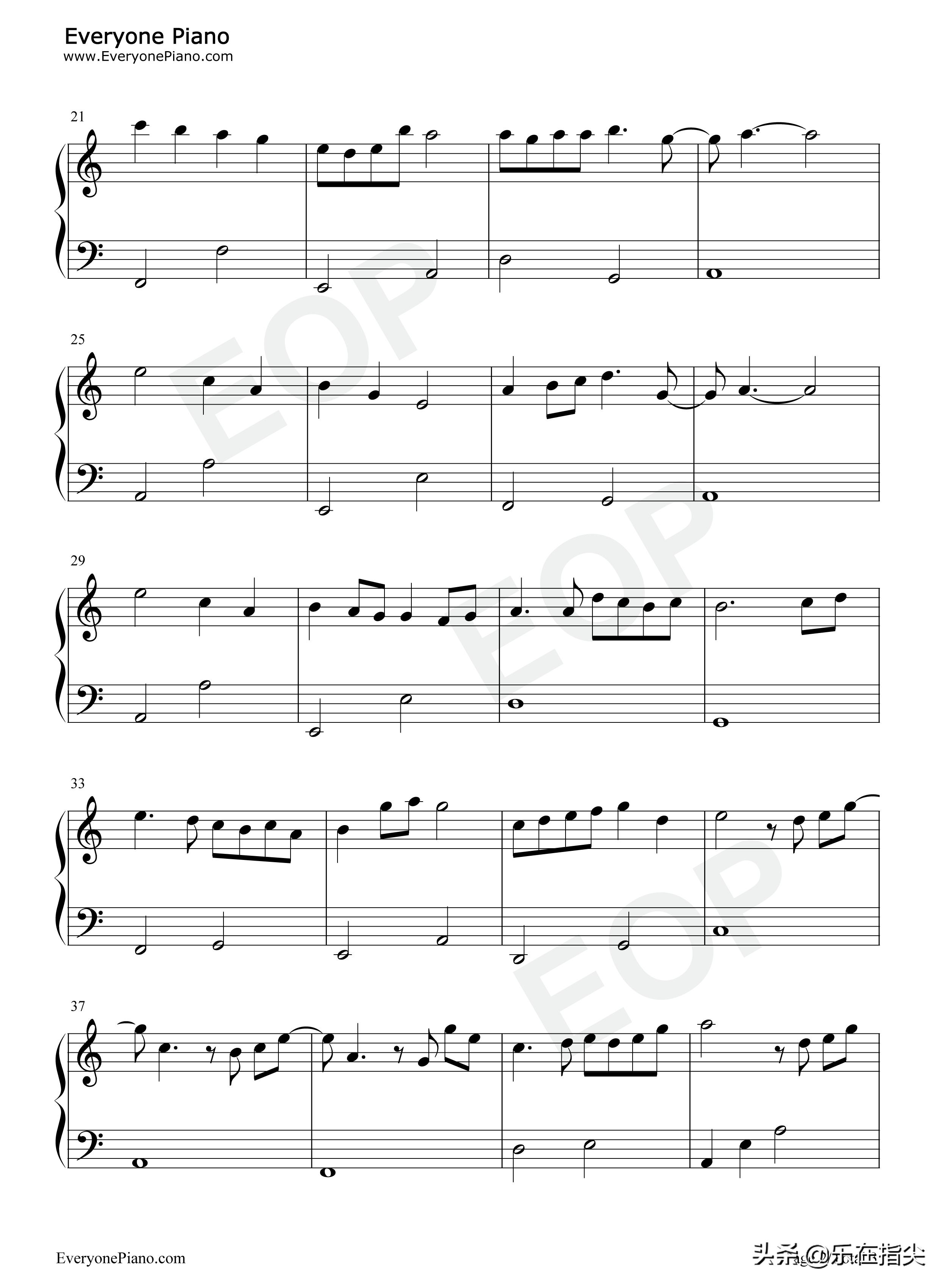 无羁-简单版-解读忘羡感人至深-简谱五线谱钢琴谱电子琴谱