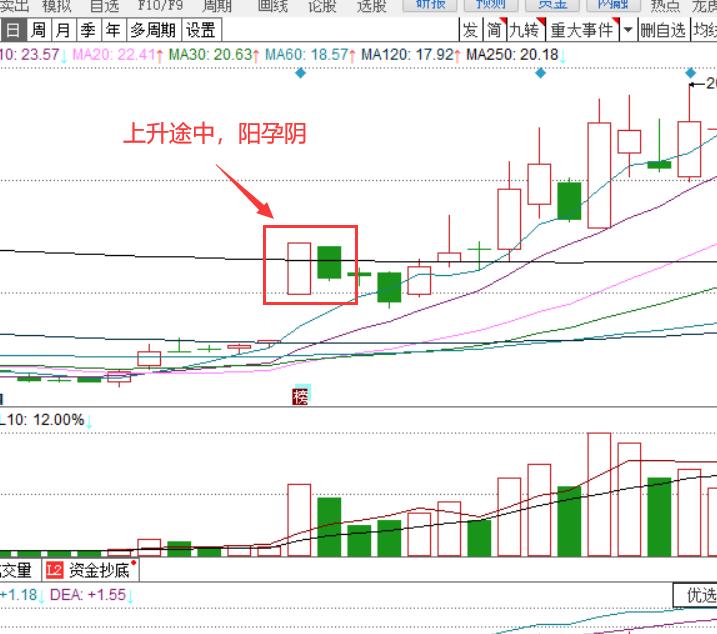 股票均线形态视频,股票上涨途中出现孕线后市怎么走