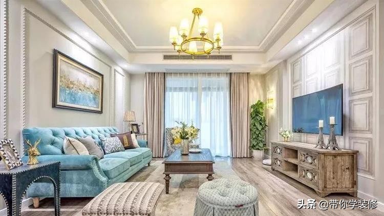 餐厅和客厅的美式隔断效果图,3房2厅带隔断装修风格