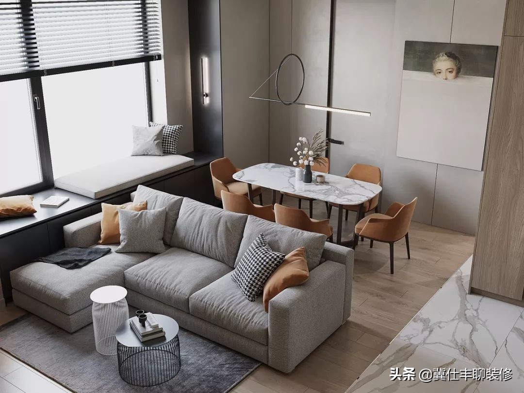 全屋仿大理石护墙板装修效果图,轻奢护墙板大理石漆