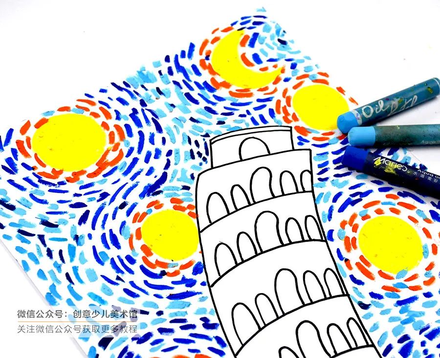 乐绘分享儿童绘画比萨斜塔,拯救比萨斜塔儿童画