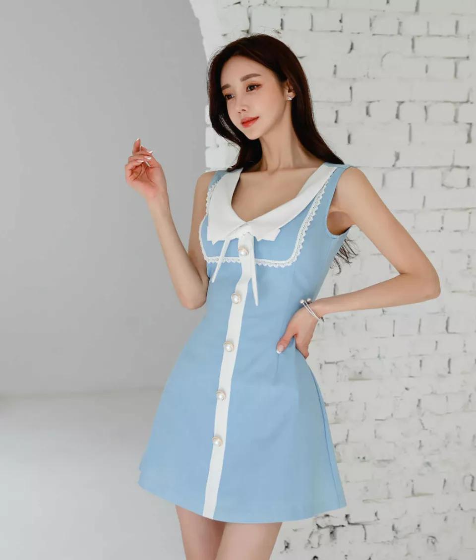 孙允珠写真照，蓝色妖姬好漂亮，气质大方