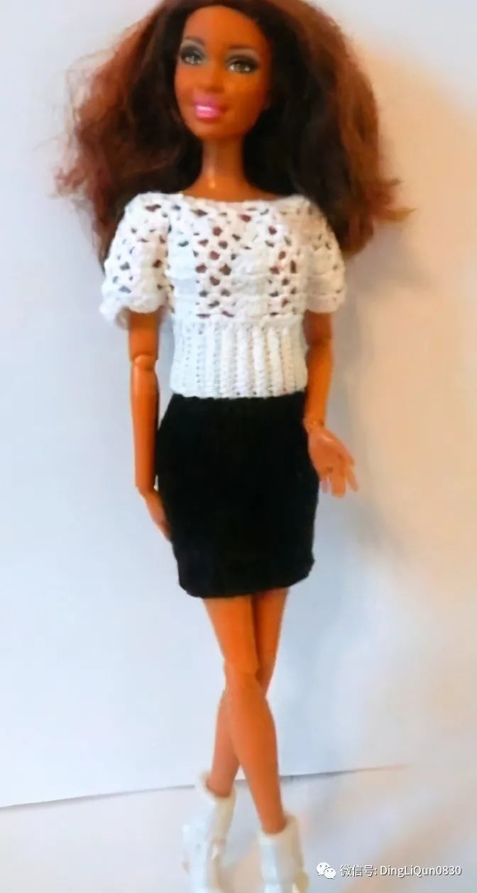 毛线编织芭比娃娃连衣裙图解,手工编织娃娃裙