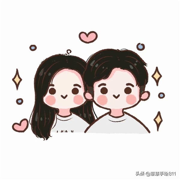 蜡笔娃娃手绘头像可爱,卡通女生头像小清新可爱简单手绘