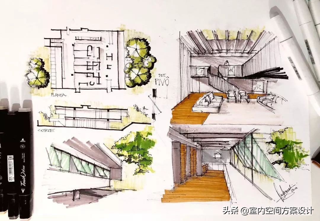 设计师如何快速手绘平面图,手绘平面设计方案手稿