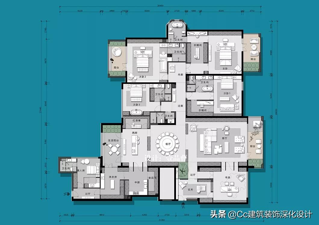 家装室内设计平面方案优化,140平大h户型平面优化