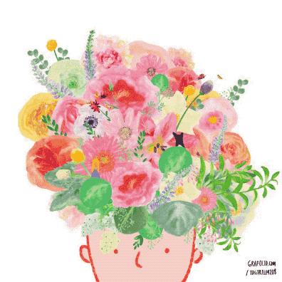 好看的动图系列,日本插画师ekuboon作品手绘
