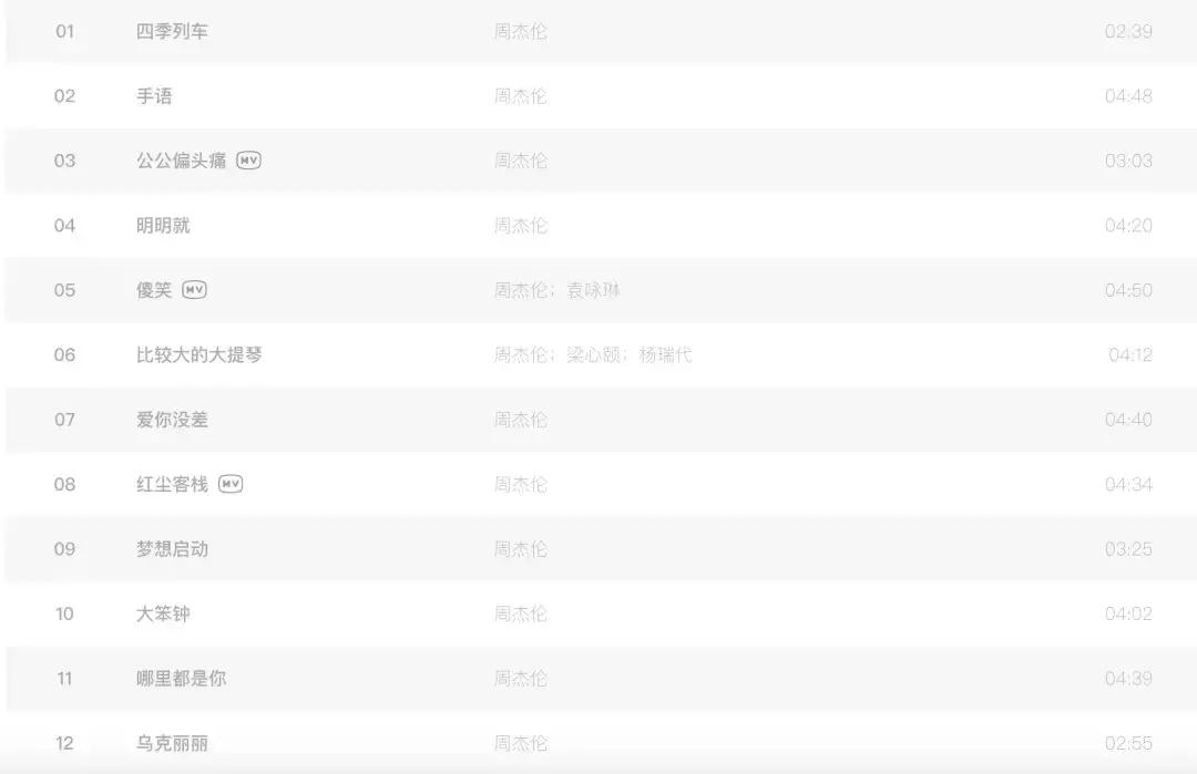 周杰伦音乐精选大合集,周杰伦歌手歌曲